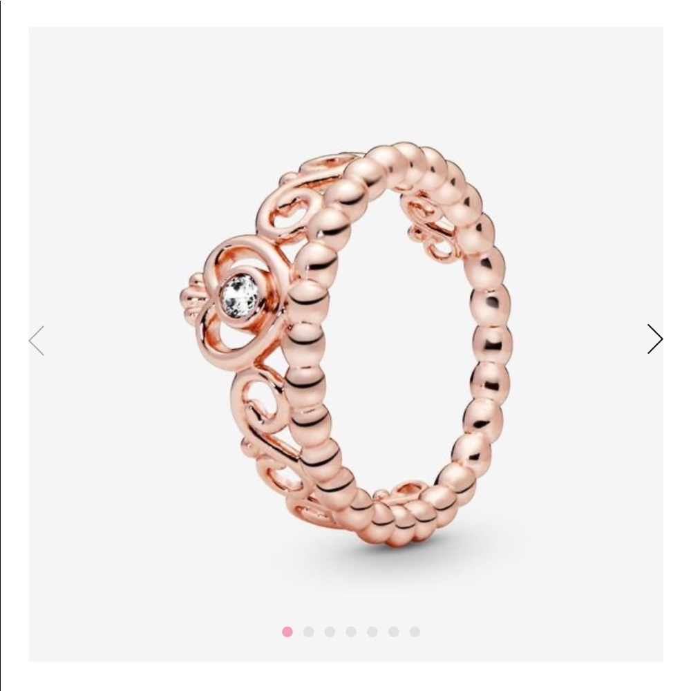 Pandora Princess Tiara Crown Ring rose gold